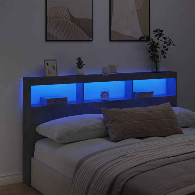 Cedria Headboard, Super King - 180 x 200 cm, Concrete Grey