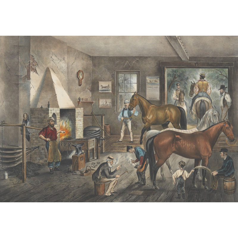 Trotting Cracks' At The Forge, H 13 po x l 18 po