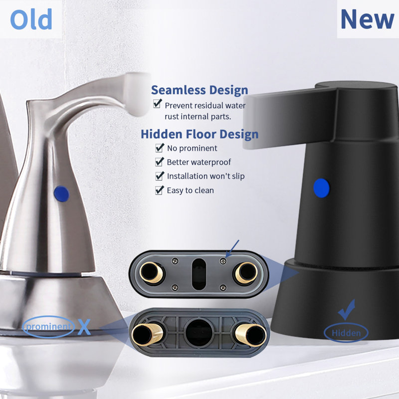 Bathroom faucet with 360 degree turn spout, Matt Black