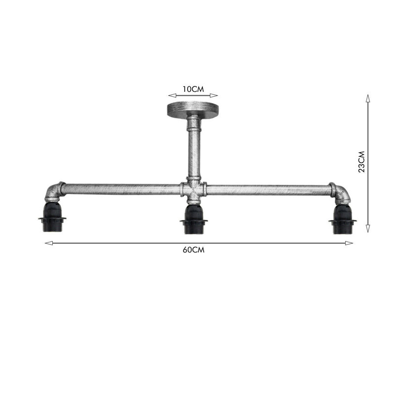 Maysen Semi Flush Mount, Brushed Silver