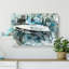 Teal Blue Drum Kit In Abstract - Wrapped Canvas-55341002