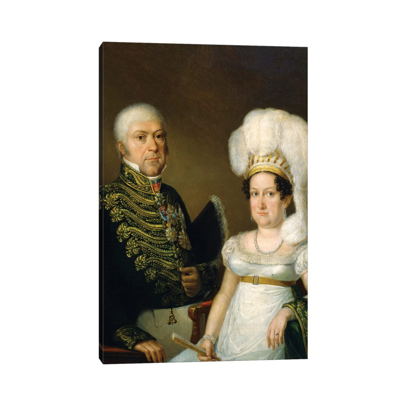 Portrait Of A General And His Wife by Angelica Kauffmann - Wrapped Canvas Painting