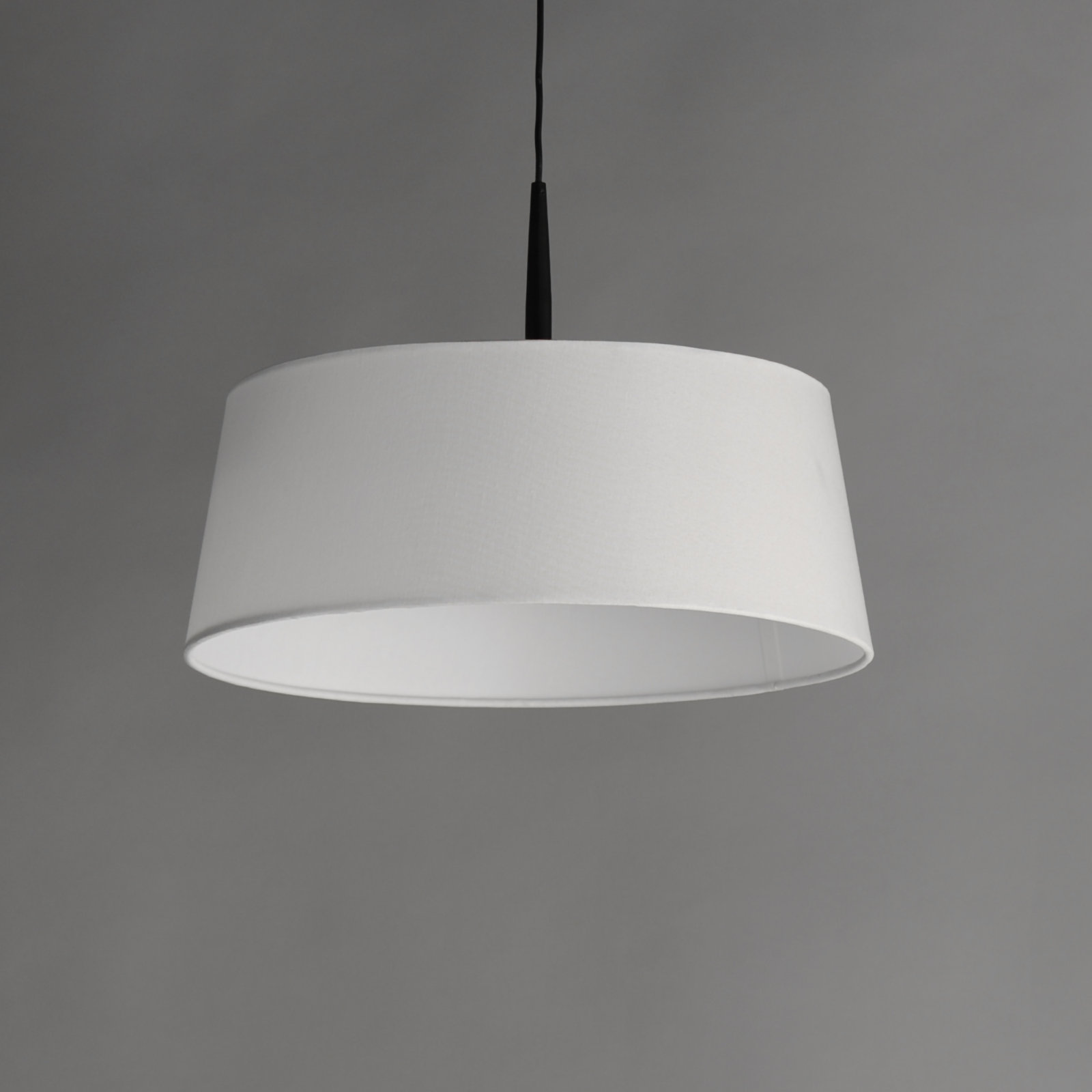 Melva Single Light Linen Steel Dimmable LED Pendant, 11" H x 16" W x 16" D, Black