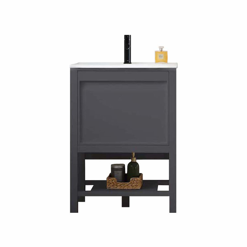 24'' Single Bathroom Vanity with Sink, Matte Grey