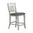 Zeke Counter Height Chairs, Set of 2, Ladder Back, Classic White Wood, Dark Gray