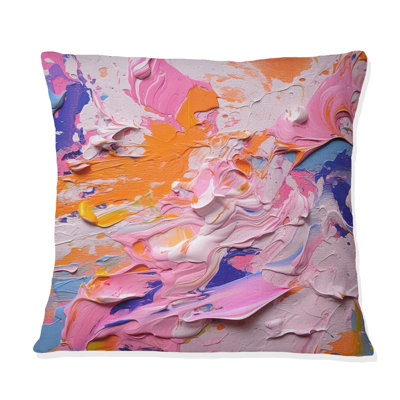 Coussin décoratif rose et orange Explosions Of Color III