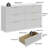 Fluted Dresser For Bedroom With 6 Drawers, 55.1" Wide Modern Chest Of Drawers With Metal Handle-1911548563
