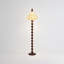 Lampe sur pied en bois massif et tissu Mid-Century Vintage