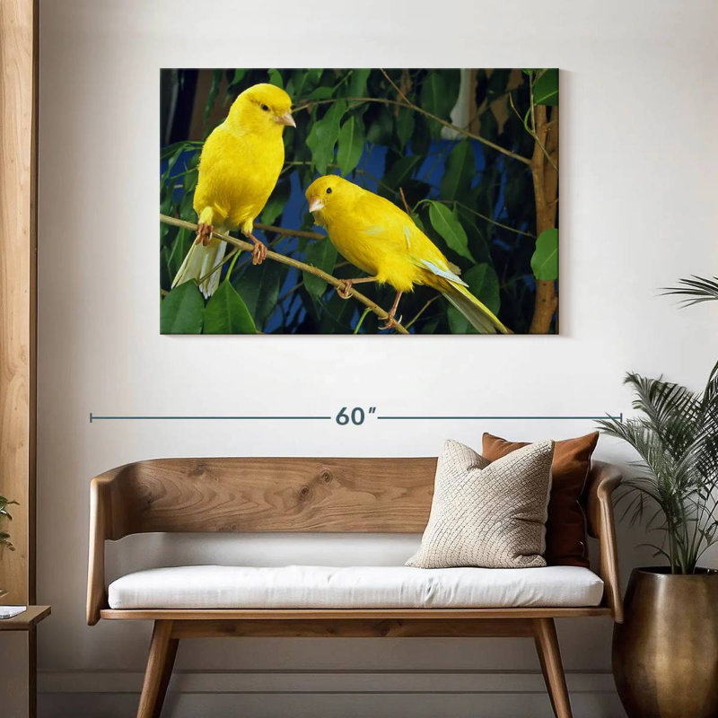 Brampt Yellow Canary Birds, 30" H x 45" W