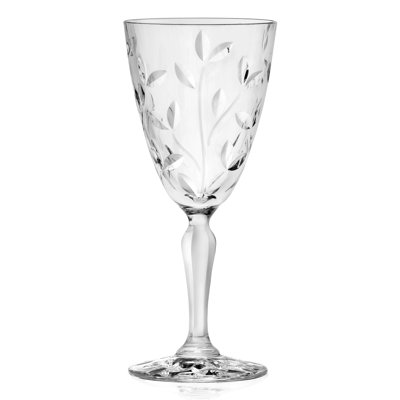 Lorren Home Trends Laurus, Set of 6, 8oz Red Wine Stems-Made In Italy