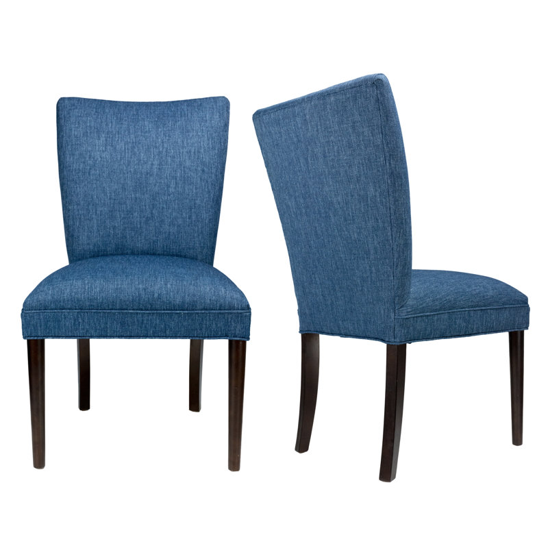 Alex 19'' H Upholstered Dining Chair, Espresso, Key-Largo Denim