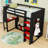 Wooden Loft Bed With Integrated Desk, LED Lighting And Storage Compartment-475509346-475509344