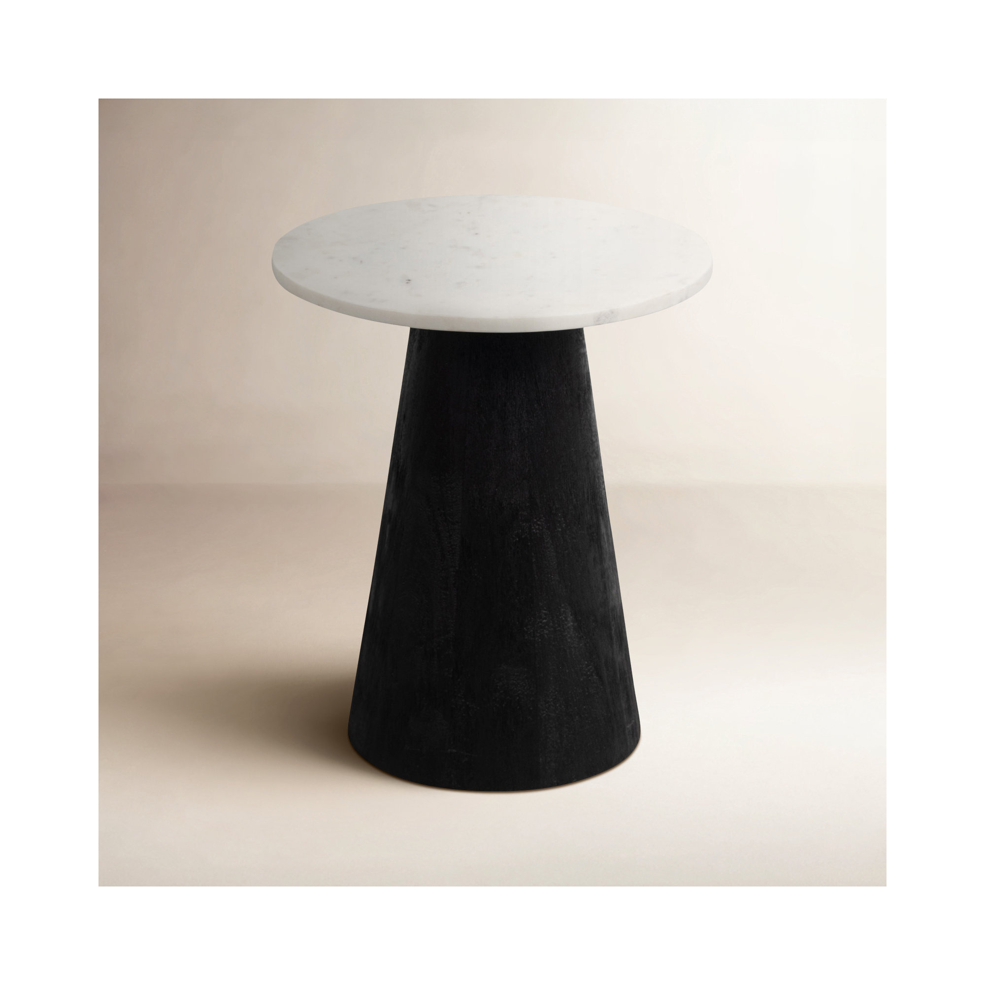 Mallard End Table, White Top/Black Base