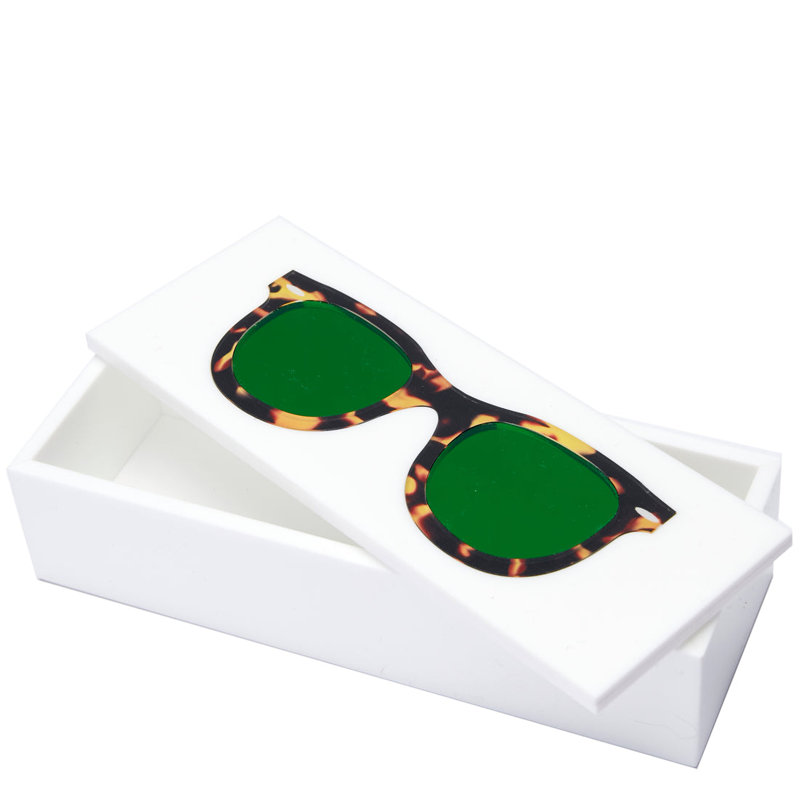 Boîte à bijoux - Lunettes de soleil, Vert/blanc