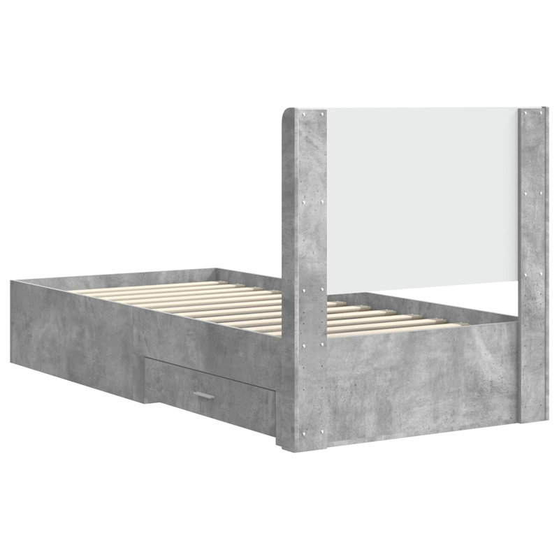 Bed, Concrete Grey, European Single (90 x 200 cm)