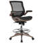 Chaise de bureau en filet transparent à dossier moyen avec accoudoirs rabattables Mignone-83161082