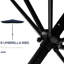 6.5' X 10' Patio Umbrella Blue, Large Outdoor Table With Crank, Tilt Control And 50+ Coverage Rectangular Blue Umbrella, Convenient Push Button &