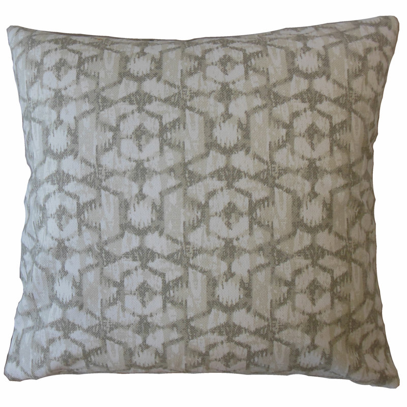 Oreiller en coton Whistler Ikat, 22 po x 22 po, Porcelaine