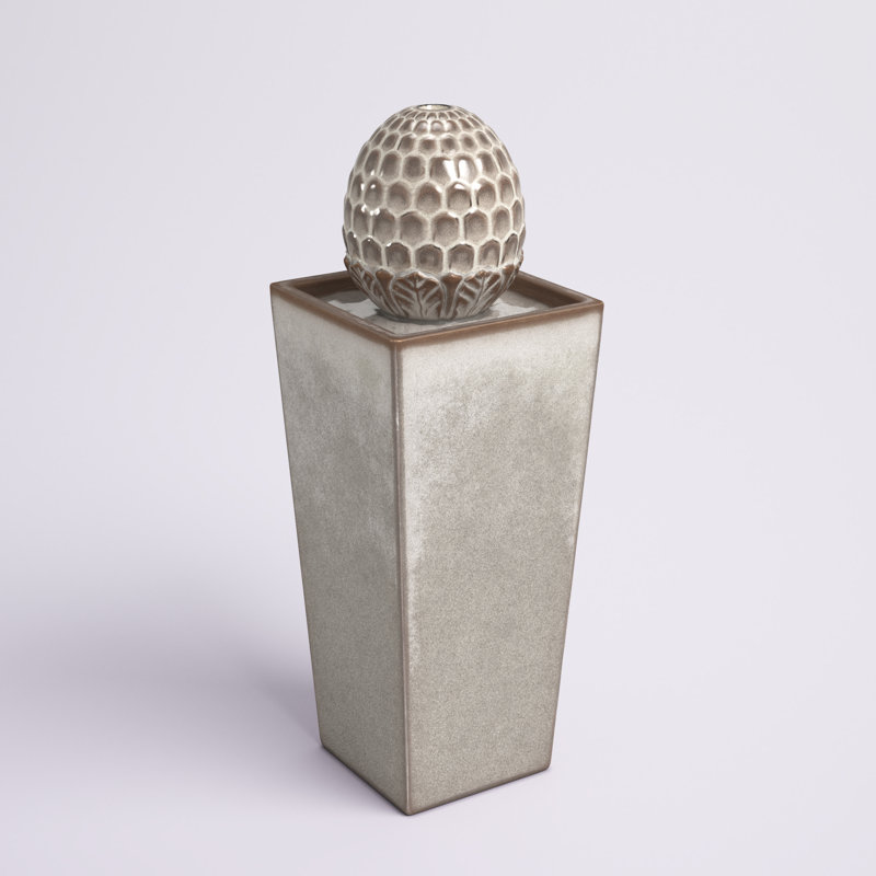 Fontaine surdimensionnée en céramique avec piédestal Ferrigno, Beige