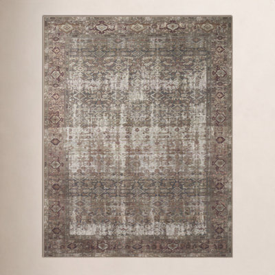 Amber Lewis x Loloi Georgie Moss Salmon Oriental Rug