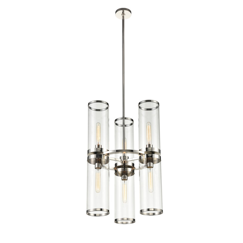 Revolve II 6 - Light Chandelier, Polished Nickel