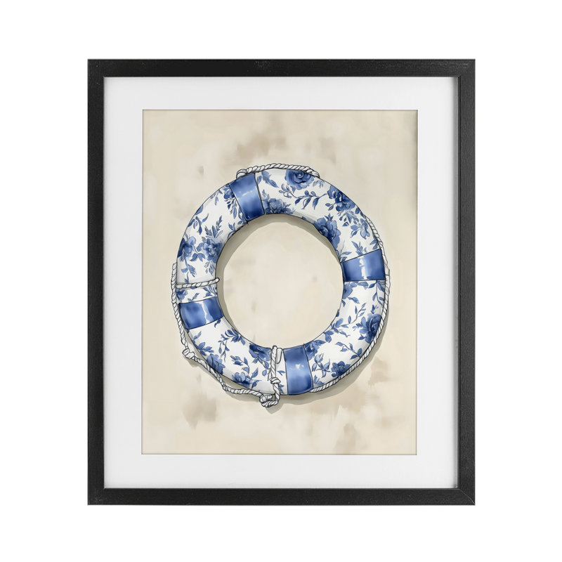 Reproduction sous verre bleue, gousset, par Arlington Prints, H 16 po x l 13 po, Cadre noir minuit