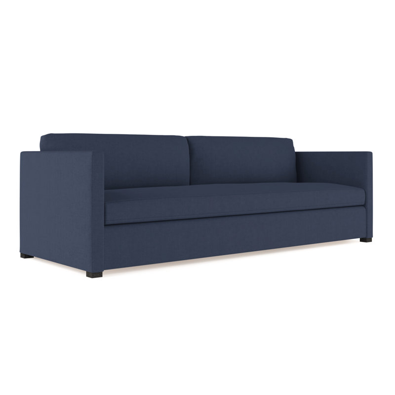 Canapé Madison, H 33 po x l 84 po x P 41 po, Tapis massepain en lin à tissage carré, Ébène