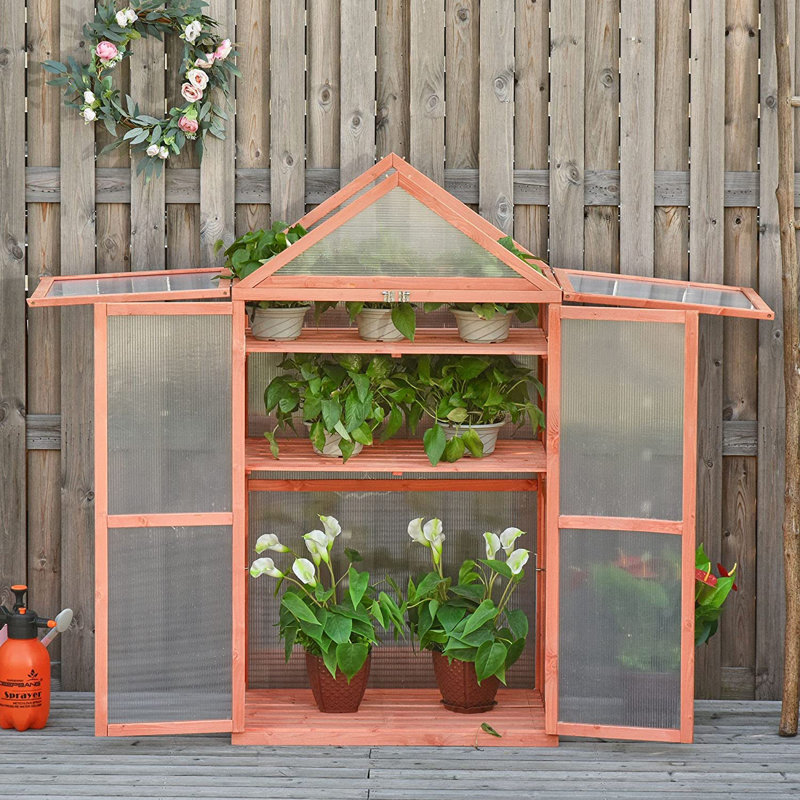 3 Ft W x 1.5 Ft D Greenhouse, Orange