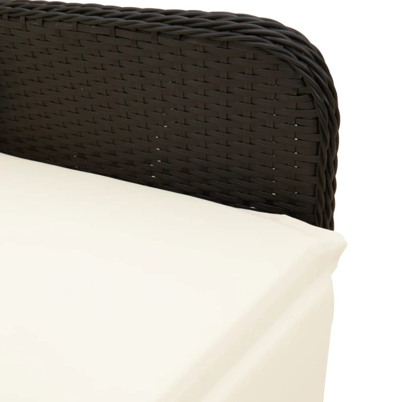 Chaise de jardin inclinable Vidaxl, noir, blanc crème, Blanc, crème, Noir