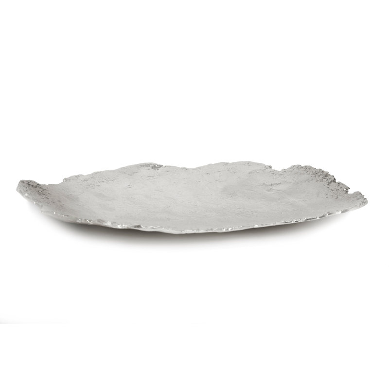 Bark Raw Edged Tray (Available in 2 Colours), Silver