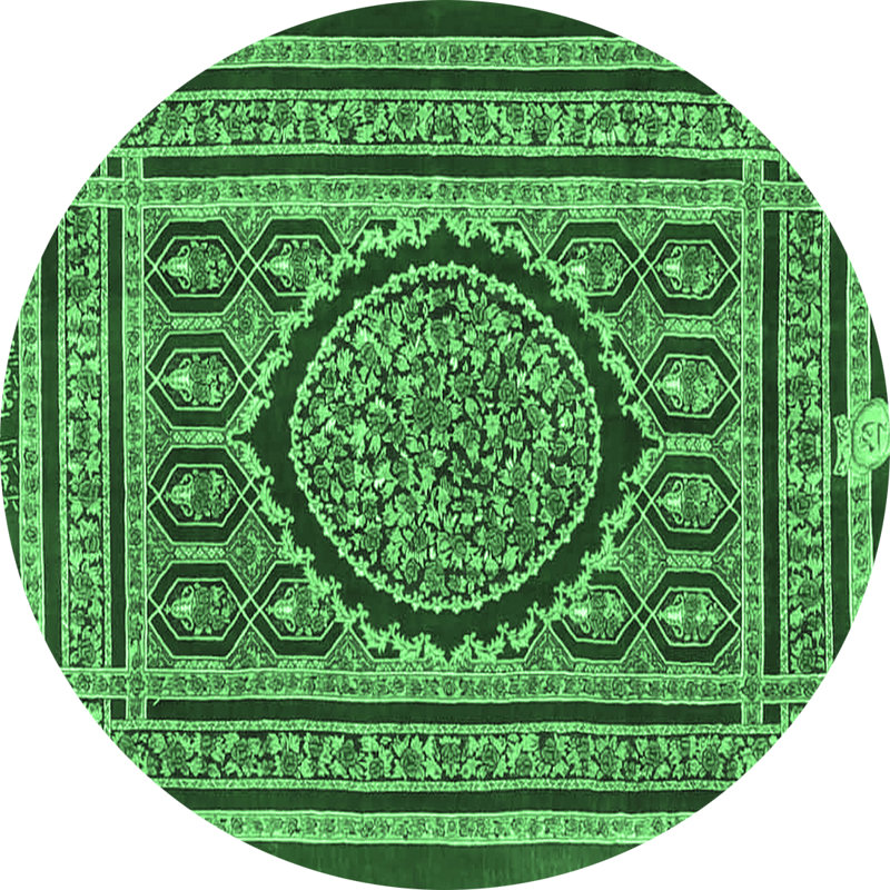 Washable Oriental Indoor Rug, Round 3'