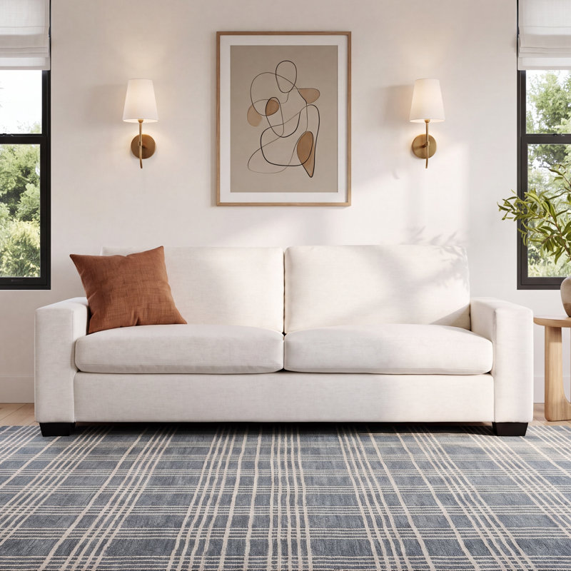 Jonie 91" Upholstered Queen Sleeper Sofa, Nomad Snow Crypton® Chenille