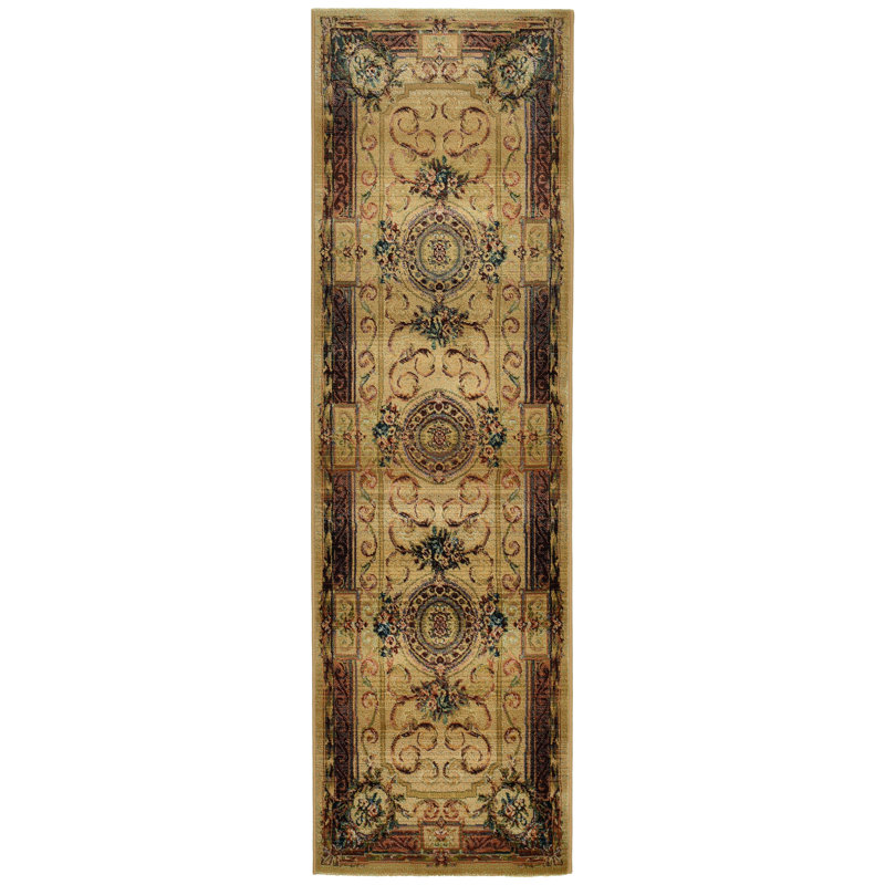 Wayne Machine Woven Beige/Brown Indoor Rug, Runner 80 x 300cm
