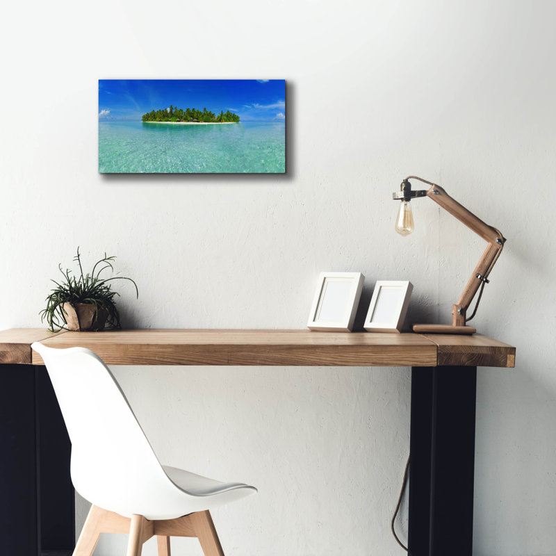 «Tropical Paradise Island» par Epic Portfolio, art mural sur toile, H 12 po x l 24 po x P 0,75 po