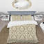 Beige White Quatrefoil Print III - Traditional Duvet Cover Set-109148236
