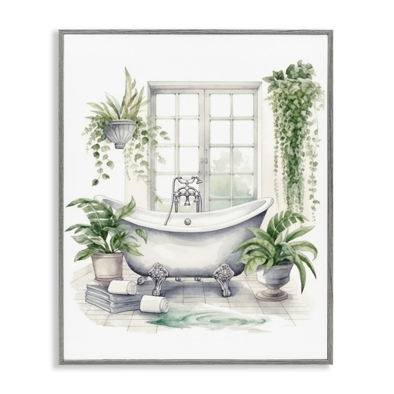 Estampe numérique pour baignoire et fenêtre Lush Greenery, H 14 po x l 11 po, Estampe numérique Farmhouse