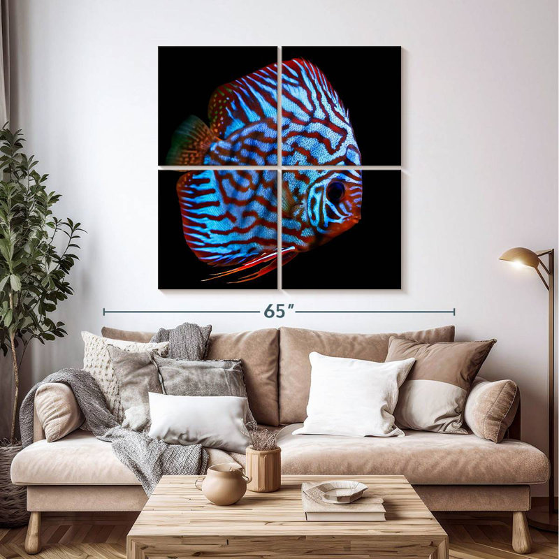 Brampt Aquatic Turquoise Discus Fish, 45" H x 45" W