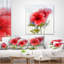 Fleur d'hibiscus rouge aquarelle - coussin imprimé floral-29601073-29601076