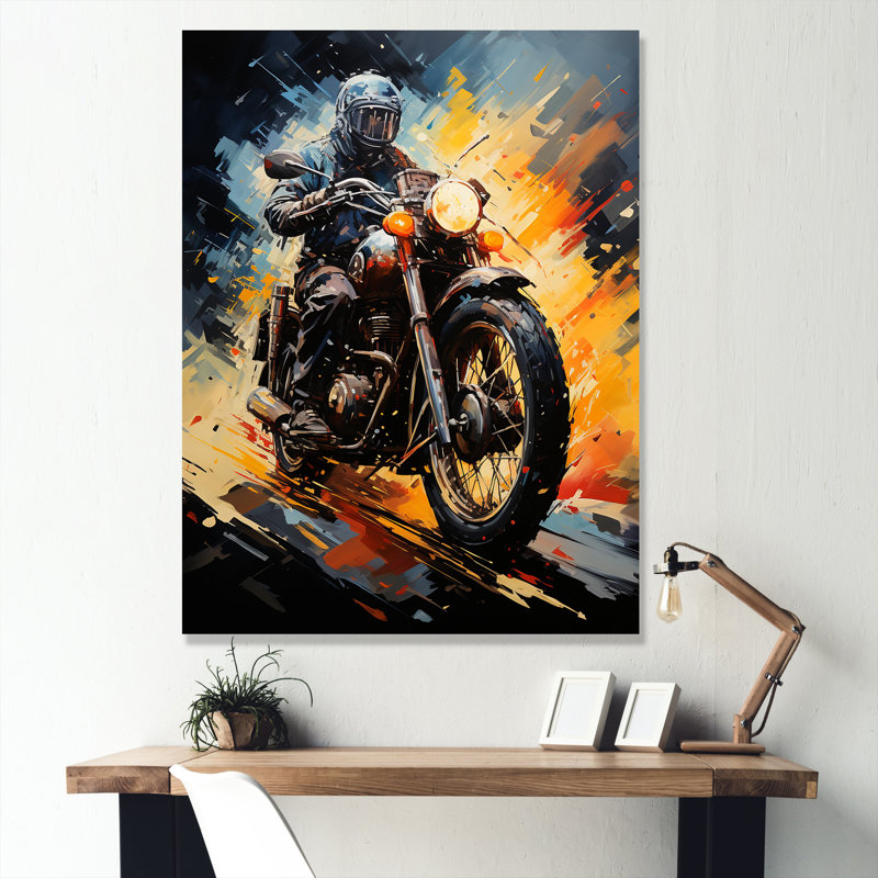 Yellow Dirt Bike Adventure II, Toile tendue, H 20 po x l 12 po x P 1 po
