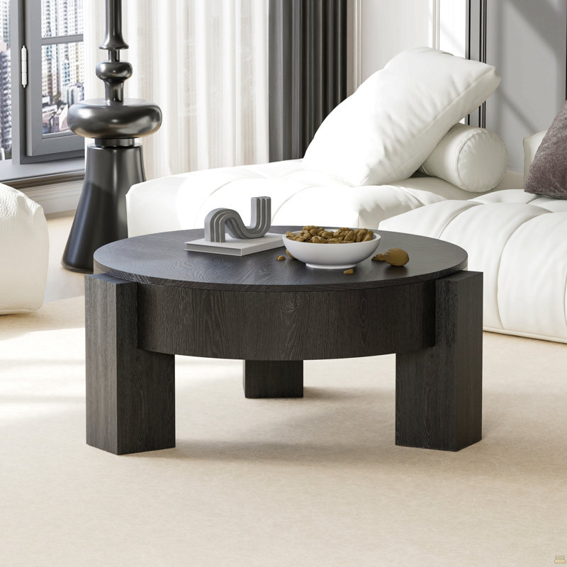 Table basse 33 po avec rangement caché, Noir