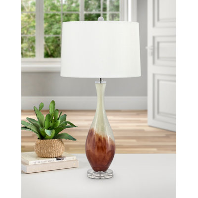 Lerici 31 in. Light Green and Brown Table Lamp