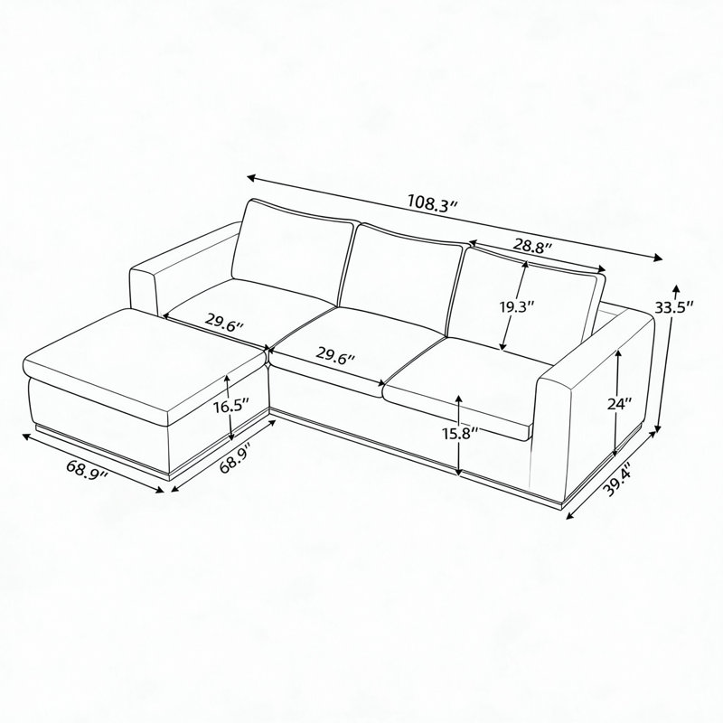 Canapé 3 places en lin vert avec pouf, ensemble de canapé moderne rembourré