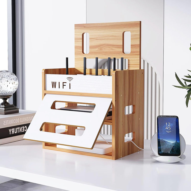 Wifi Router Storage Box, Wifi Cabinet To Hide Router And Modem, Router Cover Decorative Box For Office And Home