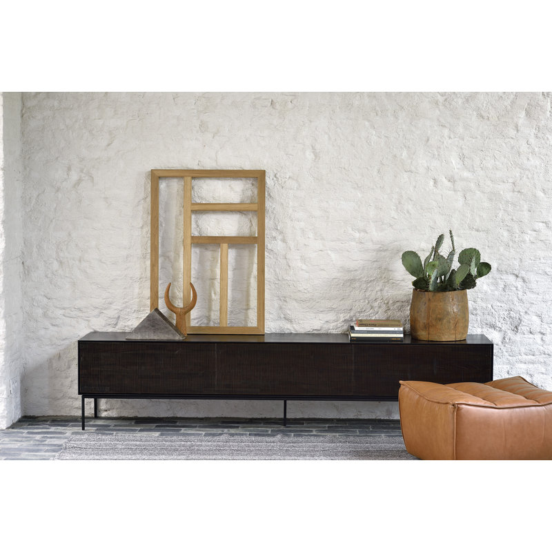 N701 Square Leather Ottoman, Old Saddle