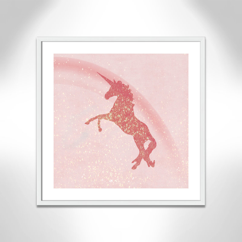 Paillettes licorne 2, H 27,5 po x l 27,5 po x P 1,19 po, Encadré de boîte blanc