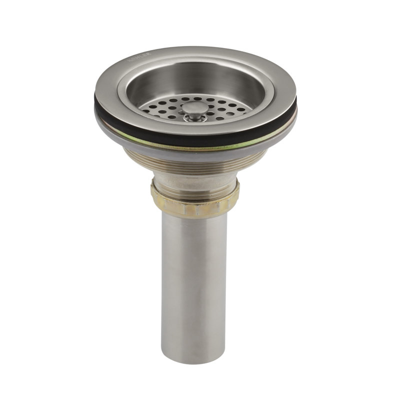 Duostrainer Sink drain and strainer with tailpiece, Vibrant Stainless