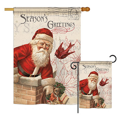 Double Sided 40 in. H x 28 in. W Polyester Christmas Flag set