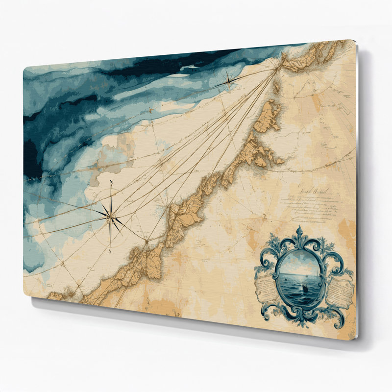 Art mural en métal beige Coastal, H 24 po x l 36 po