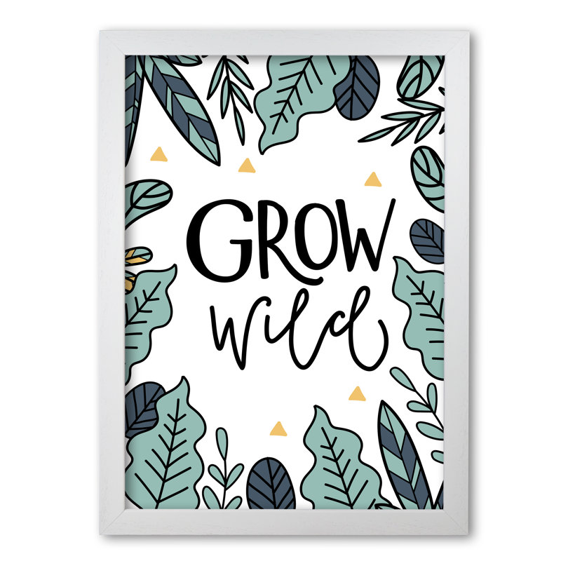 Grow Wild Floral - Painting, 30 cm H x 21 cm W x 5 cm D, White Grain Frame