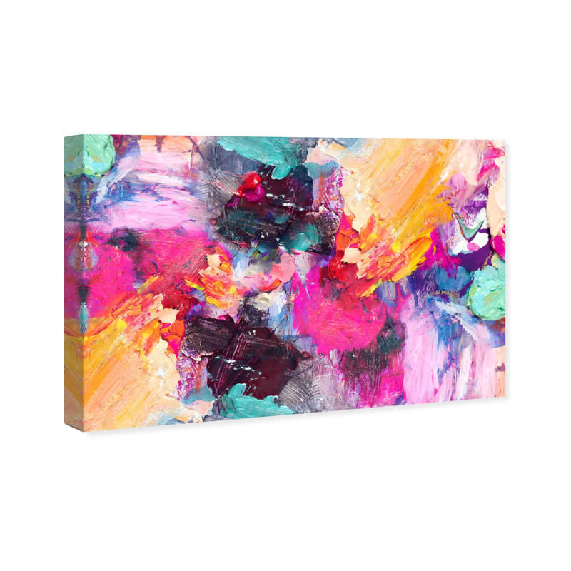 Abstract Phoenix Rising Modern & Contemporary Pink Canvas Wall Art Print, H 16 po x l 24 po x P 0,8 po